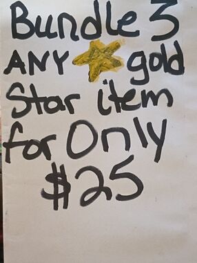 Bundle  ANY 3 ⭐⭐⭐.     For $25 ⭐⭐⭐ 1  SHIPPING PRICE Any Gold Star Item